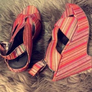 Sexy Multicolor Crown Vintage Wedge - worn once